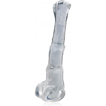 Realistic G Spot Massage Dildo Penis Cock with Strong Suction Cup Clear TPE Dildo with Vivid Glans Vein for Women Men Masturbating (M)