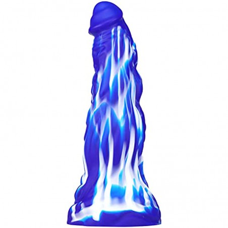  10.8 Inch Realistic Dragon Dildo, Big Knot Soft Liquid Silicone Dildos with Powerful Suction Cups Anal Sex Toys, Blue, 1.0 Count