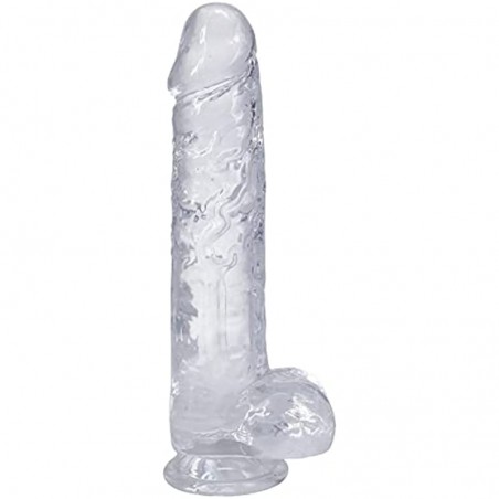 Doc Johnson Really Big Dick in A Bag - 10 inch - Suction Cup Base, Total Length: 10 in. (25.4 cm), Insertable Length: 8.75 in. (22.2 cm), Width/Diameter: 2 in. (5.1 cm), Crystal Clear TPE