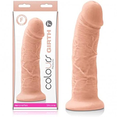 NS Novelties Colours Girth Silicone Dildo 7 Inch - WhiteBeige