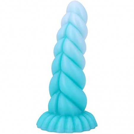 8.26inch Realistic Monster Suction Cup Dildo for Hands-Free Play, Exotic Thick Dragon Silicone Anal Plug Dildo Sex Toys for Women Couples and Men Gay (Blue)