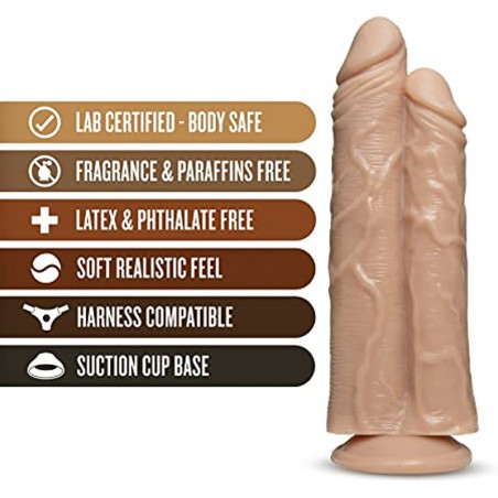 Double Stuffed Realistic Double Dildo, Sex Toy for Women, Sex Toy for Adults, Vanilla