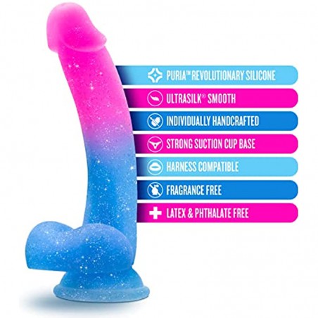 6k Avant Chasing Sunsets Realistic Colorful Gradient Silicone Dildo - 7.75" Length and 1.25" Width - Suction Cup Base for Hands Free Play & Harness Compatible - Satin Smooth Sex Toy for Adults