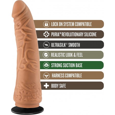 6k Argonite Realistic Silicone Dildo - 7.75" Length and 2" Width - Compatible with All Lock On Systems - Removable Suction Cup for Hands Free Play and Accessibility - Ultrasilk Smooth Sex Toy