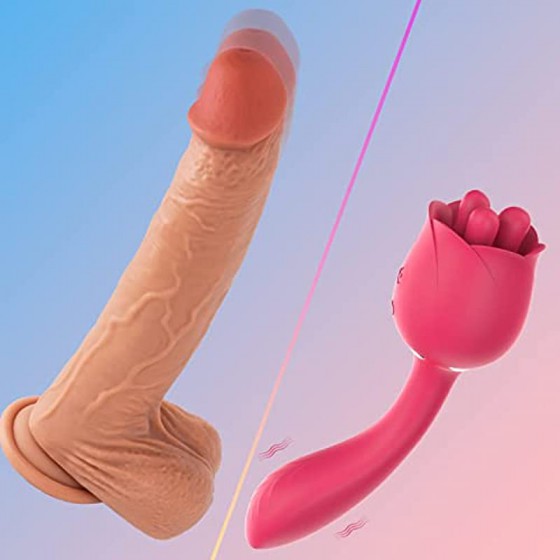9.5“ Thrusting Dildo & Rose...