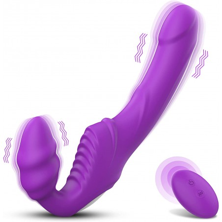 Vibrating Strapless Strap on Dildo Vibrator Sex Toys – Adorime Silicone Rechargeable Remote Control Female Clitoris Stimulate Adult Sex Toy G-Spot Massager for Lesbian and Women