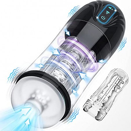 Custom Automatic Sucking Male Masturbators Penis Pump, Adult Sex Toys for Men's Sex Pleasure, Yukzen Vibrating Hands Free Male Masturbator Cup Men Sex Toy Machine Stroker, Pocket Pussy Realistic