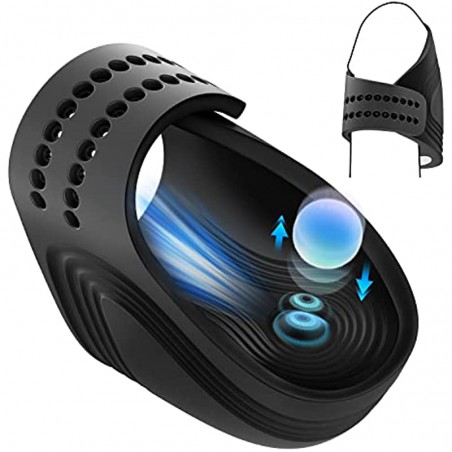 Tapping Male Masturbator, Hands-Free Penis Vibrator with Adjustable Buckle & 7 Training Modes, Rechargeable Portable Male Vibrator Adult Sex Toys for Men Masturbation & Games Prolong Endurance