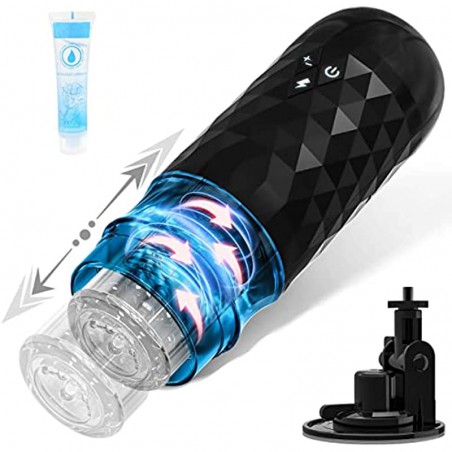 Automatic Thrusting Rotating Male Masturbators Cup, Electric Pocket Pussy with 7 Rotating & 7 Thrusting Modes, Realistic Textured Male Stroker Toy Penis Stimulator, Sex Toys for Men Sexual Pleasure