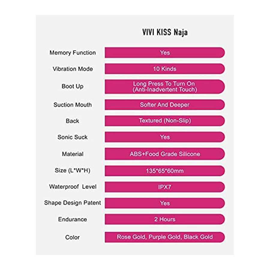 VIVI KISS NAJA Suction Vibrator, Rose Gold / Black Gold / Purple Gold