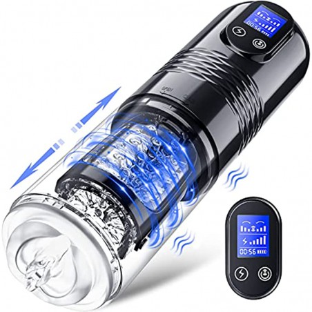 Automatic Male Masturbator Sex Toys - Male Masturbators with 10 Vibrating & 6 Thrusting, LCD Display Adult Toys Sex Toy for Men Pocket Pussy, Male Stroker Realistic Sleeve Sex Machine Adult Sex Toys