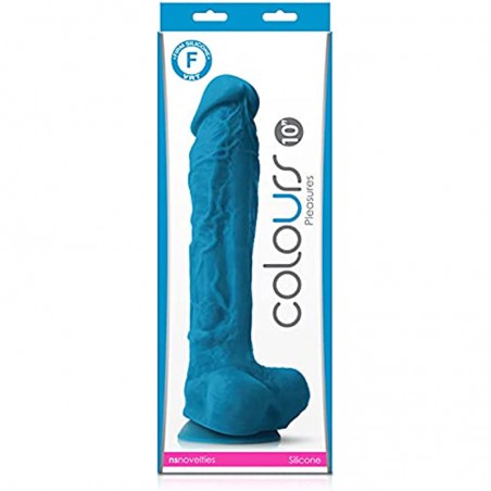 Adult Sex Toys Colours Pleasures 10in Dildo Blue