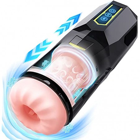 Automatic Male Masturbator Sex Toys - 2023 Upgraded 10 Thrusting & 9 Vibration Hands Free Masturbators Men Sex Toy, Male Adult Toys with 3D Textured Sleeve, Super Soft & Ultra Quiet