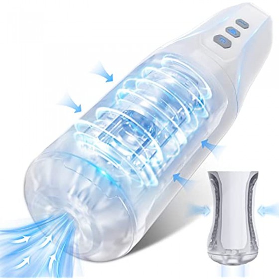 Automatic Male Masturbators with 8 Vibration & 4 Clamp Suction Modes for Penis Stimulation, Electric Pocket Pussy 3D Realistic Textured Blowjob Vagina Stroker, Sex Adult Toys for Men Pleasure