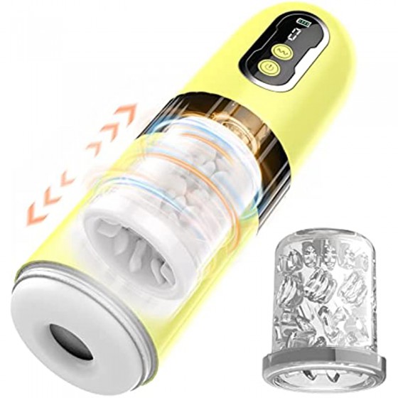 SUGARSURF Adult Sex Toys Pocket Pussy - Male Masturbators Cup for Men with 8 Thrusting 360°Rotating Stroking 3D Vagina Pronunciation - Men‘S Penis Blowjobsex Sleeve Vibrating Massager Vibrator