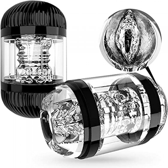 Double Orifice Male Adult Sex Toys for Men Penis Stroker, Open Ended Men's Sex Toy Masturbator Pocket Pussy Sleeve for Men, Masturbation Cup for Man Him, Blowjob Pleasure Masturbators Pocket Pussies