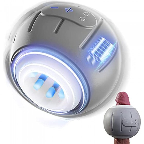 Automatic Male Masturbator Cup Penis Vibrator, Glans Trainer Stimulator with 6 Vibrating Modes, Mens Vibrator Endurance Prolonging, Silicone Sex Toy for Men Masturbation Training