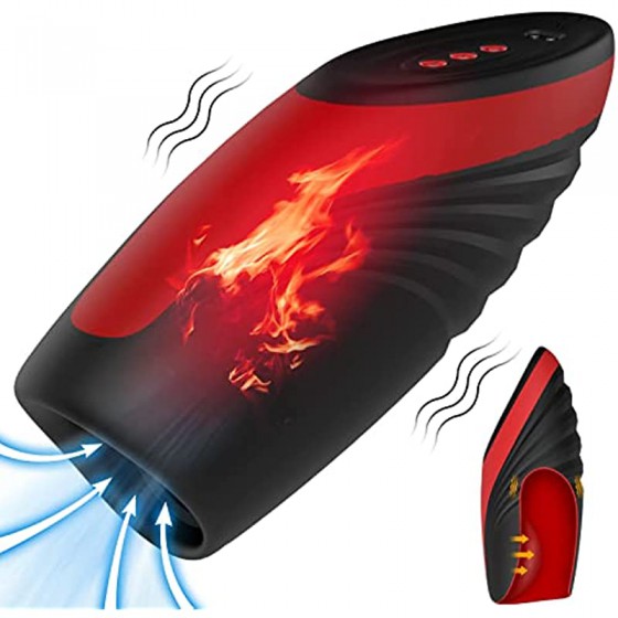 Automatic Male Masturbators - 107℉ Male Masturbator Stroking Toys with 9 Vibrating & 6 Squeezing Modes, Adult Male Sex Toys Realistic Mens Pocket Pussy Sex Toy, Warming Male Self Pleasuring Toys