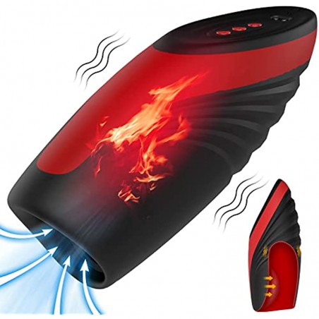Automatic Male Masturbators - 107℉ Male Masturbator Stroking Toys with 9 Vibrating & 6 Squeezing Modes, Adult Male Sex Toys Realistic Mens Pocket Pussy Sex Toy, Warming Male Self Pleasuring Toys