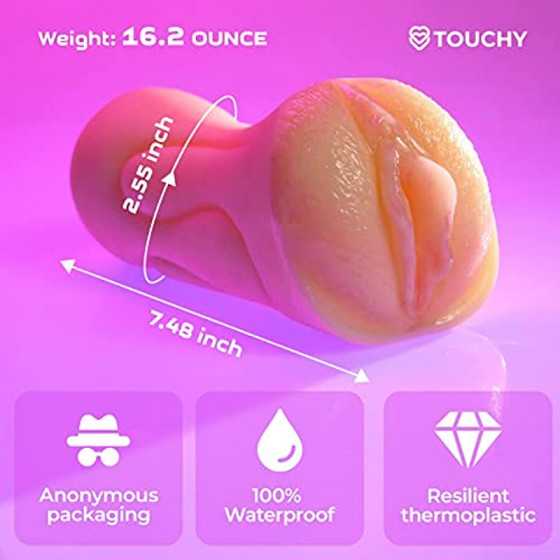 Male Masturbator 2 in 1 Soft Touch Adult Textured Pocket Pussy with Mouth Lifelike Sex Doll with 3D Vagina Inner Toy Realistic M