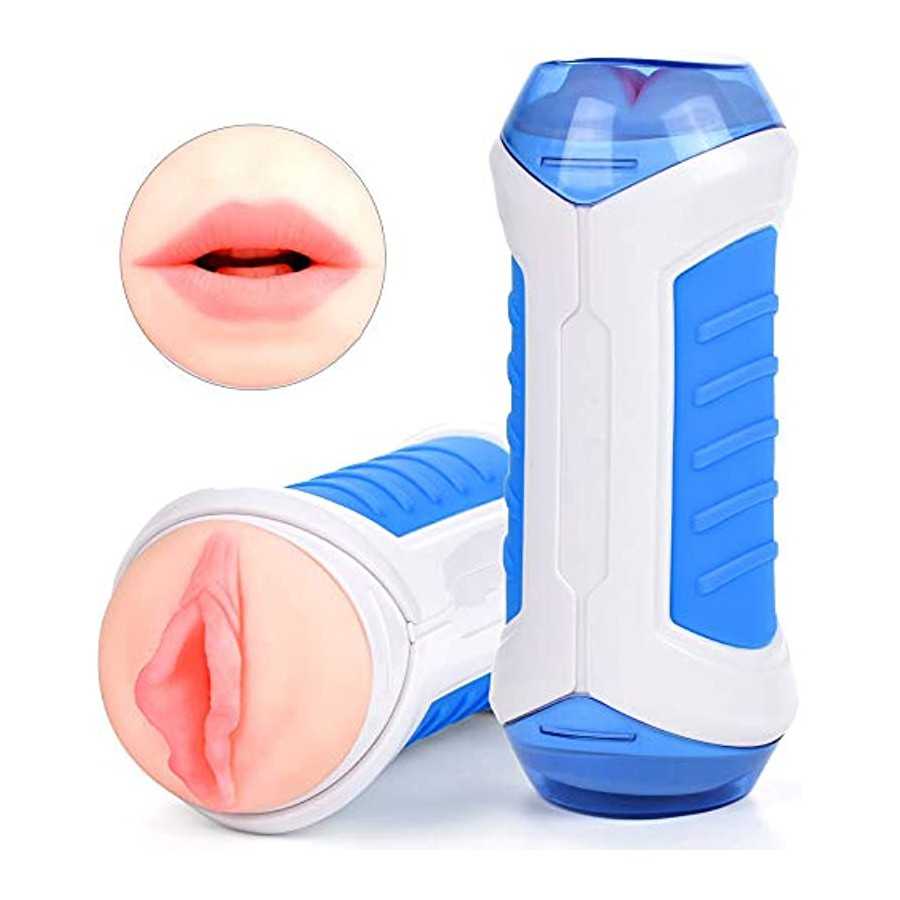2 in 1 Male Masturbator Adult Sex Toys with Realistic Textured, Men's Pocket Pussy Male Masturbation Male Sex Toy- Adult Toy for