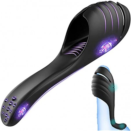 Adjustable Male Masturbator Penis Training Vibrator,Mycreatmo Mens Adult Sex Toys for Men Masturbators with 9 Vibrations,Vibrating Man Sex Toy Vibrator Stimulator Trainer for Men Masturbation Pleasure