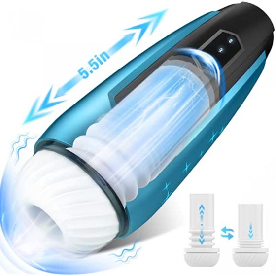 Automatic Male Masturbator Sex Toys - 2023 Upgraded Male Masturbators Cup for Men with 7 Thrusting & 7 Vibrating, Hands Free Adult Toys with 3D Textured Sleeve Mens Vibrator Adult Sex Toys & Games
