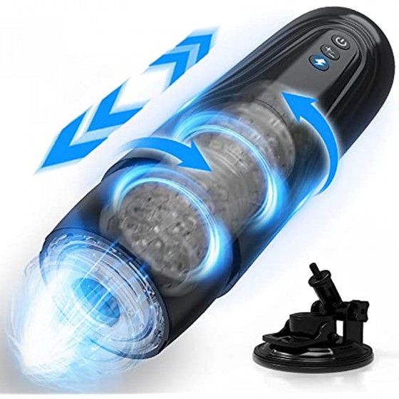 Automatic Male Masturbator Cup with 7 Thrusting & Rotating Modes, Hands Free Electric Pocket Pussy for Penis Stimulation, TIVINO Adult Sensory Male Sex Toy for Men Masturbation …