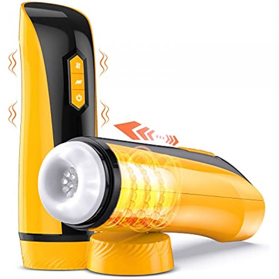 Male Sex Toys Automatic Masturbators Cup - Upgraded 7 Thrusting & 7 Vibration Adult Sex Toys & Games 3D Realistic Textured Hands Free Mens Masturbator, Adult Sex Machine IPX7 Waterproof Mens Sex Toy