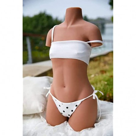 Dalinch Flat Chest  Sex Doll（Contains Blowjob Toys） Male Masturbator for Men Masturbation with Torso,Realistic Love Doll Pocket Pussy Ass Male Sex Toys with (Wheat Color)