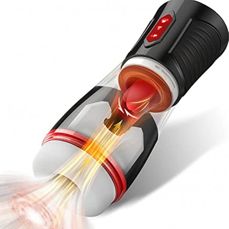 Automatic Tongue Licking Male Masturbators, Sucking Male Masturbator Cup with 7 Licking Modes & 4 Suction Modes for Mens Male Sex Toys, Penis Pump Visible Blowjob Stroker Toy for Mens Masturbation