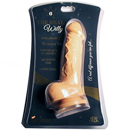 Adult Sex Toys Si Real Willy Dildo w/Balls 6in Vanilla