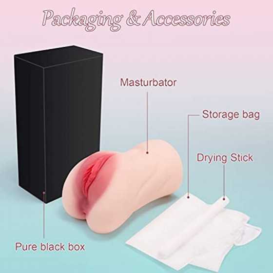 Pocket Pussy Male Masturbators Sex Toys for Men, Sex Stroker with 3D Realistic Vagina and Tight Anal for Men Masturbation, Porta