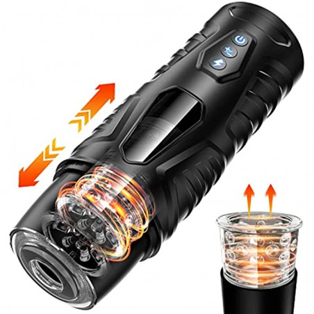 Automatic Male Masturbators Sex Toys for Men, Male Masturbator Cup with 7 Thrusting Rotation Modes for Penis Stimulation, 3D Realistic Textured Electric Pocket Pussy Adult Toys for Men Masturbation