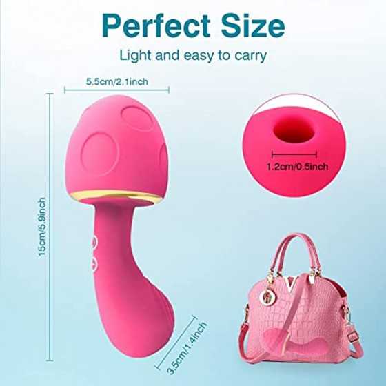 Nipple Suck Lick Vibrator for Women, 2 in 1 Realistic Vibrating Dildos with 10 Lick & 10 Vibrating Modes, Sex Toys for Women's S
