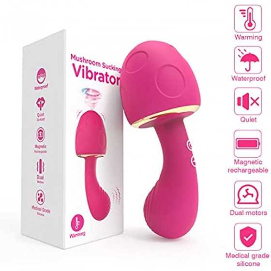 Nipple Suck Lick Vibrator for Women, 2 in 1 Realistic Vibrating Dildos with 10 Lick & 10 Vibrating Modes, Sex Toys for Women's S