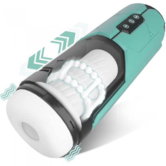 Automatic Male Masturbator, LAEFLAEK Male Masturbator Cup with 7 Thrusting Vibrating Modes, Pocket Pussy Stroker with Massage Beads & Ribbed Sleeve, Blowjob Simulator Adult Male Sex Toys for Men