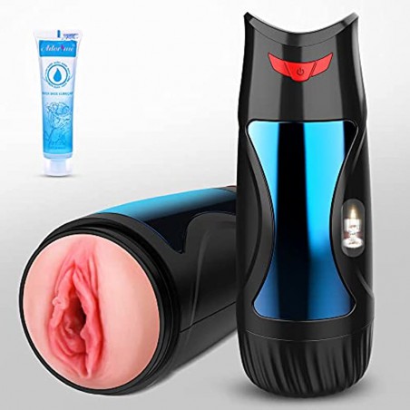 Electric Pocket Pussy Male Masturbator Cup - Adorime 3D Stroker with Realistic Internal Texture for Men Solo Play,  Masturbation Adult Sex Toys with 10 Intense Vibrating Modes & Clamping