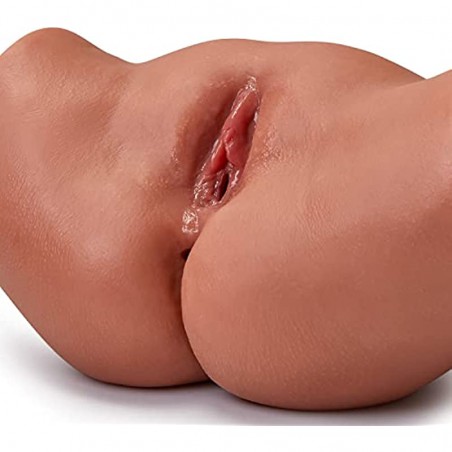 6.4LB Brown Pussy Masturbator Sex Doll with Tight Anal and Vagina Stroker, Portable Butt Pocket Pussy Male Sex Toy for Men Masturbation, Male Masturbator Doll for Doggy Style and Riding Position