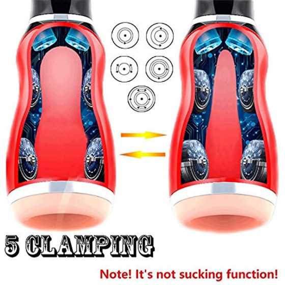 Male Masturbator Cup Adult Sex Toys for Men, Automatic Electric 5 Clamping 10 Vibrating with Various Woman Moans Stroker Masturb