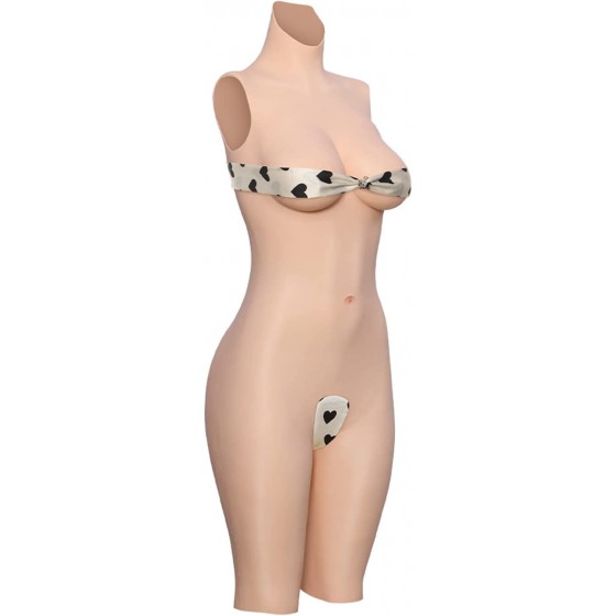 HDFU Silicone Vagina Bodysuit Fake Boobs D-G Cup 5G Silicone Breast Forms Swimming Bodysuit for Transgender Crossdresser Cosplay,Color 2,G Cup Basic VG