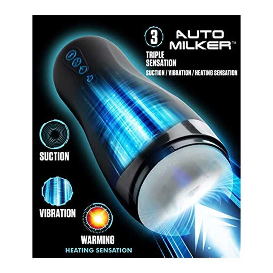LoveBotz Auto Milker 15X Sucking Male Masturbator Toy with Triple Sensations | Warming Suction Vibration | Adult Sex Pleasure To
