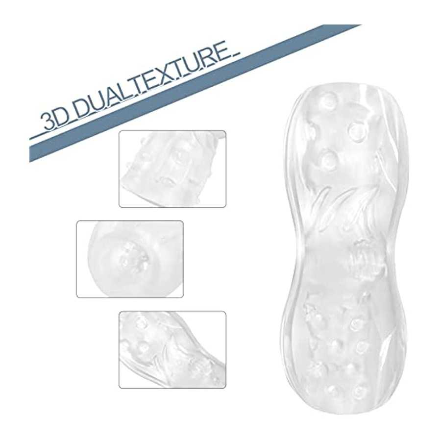 Male Masturbator Cup Sex Toys for Men,Portable Transparent Pocket Pussy Stroker with Vagina Textured