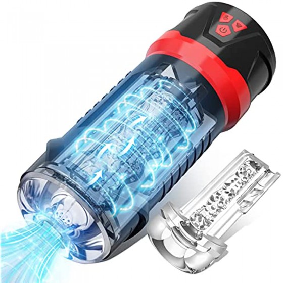 Automatic Stoker Sucking Electric Male Masturbator Cup with 10 Vibration & 3 Vacuum Suction Jinglejungle Pocket Pussy Adult Sex Toy for Blowjob with 3D Realistic Silicone Vagina for Man