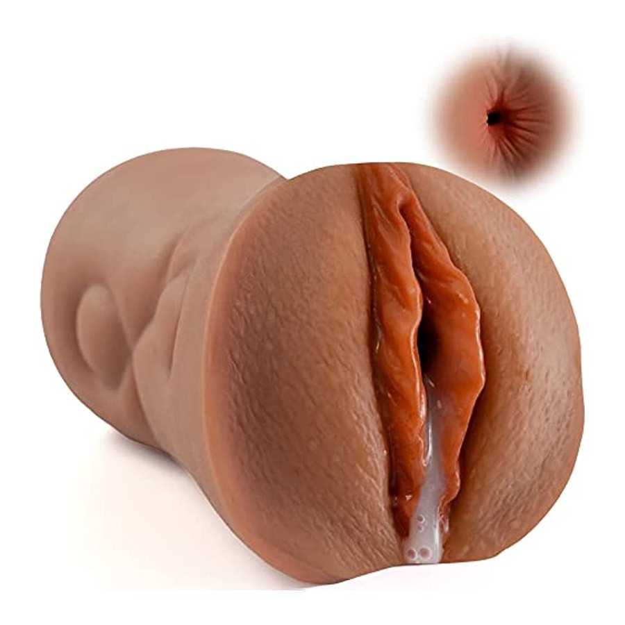 Realistic Male Masturbator Pocket Pussy for Men Tight,Brown Skin Realistic Masturbator Male Sex Toy with 2 Hole for Men Masturba Realistic Male Masturbator Pocket Pussy for Men Tight,Brown Skin Realistic Masturbator Male Sex Toy with 2 Hole for Men Masturba