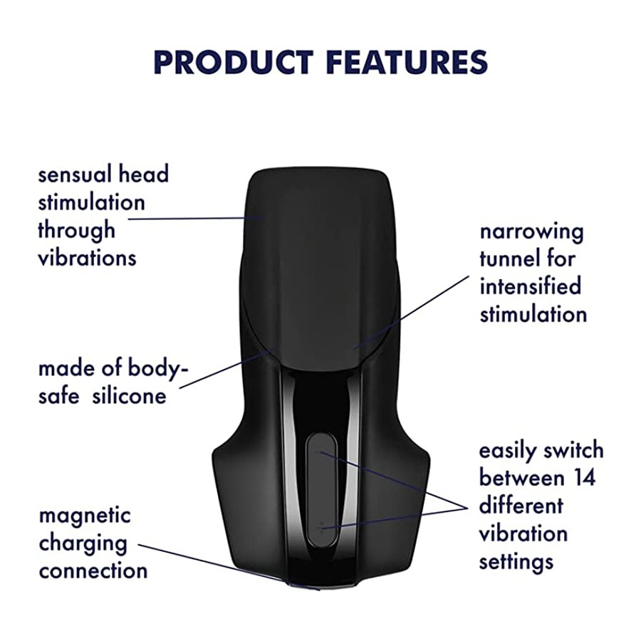 Satisfyer Men Masturbator Plus Vibration - Male Masturbation Cup, Pocket Vagina, Stroker, Realistic Feeling, Vibrating Stimulati