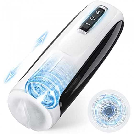 Automatic Male Masturbators with 10 Modes - Thrusting 360°Rotating ,Electric Hand-Free Men Masturbation Pocket Pussy for Sex Tra