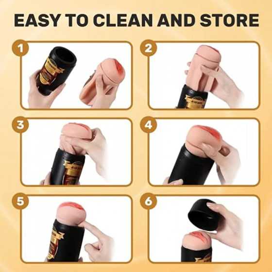 Male Masturbator Male Sex Toy, Realistic Beer Bottle Textured Pocket Pussy for Men, Masturbation Cup Mens Stroker, Toy Adult Mal