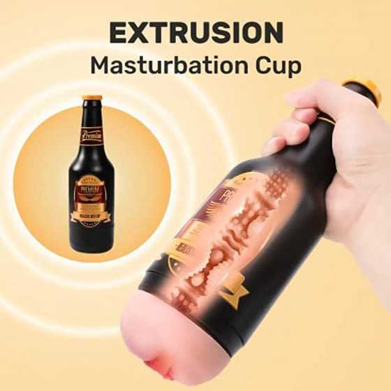 Male Masturbator Male Sex Toy, Realistic Beer Bottle Textured Pocket Pussy for Men, Masturbation Cup Mens Stroker, Toy Adult Mal