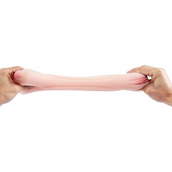 2 in 1 Lifelike Pocket Pussy Male Masturbator Toy with 3D Realistic Vagina and Teeth & Tongue Sex Stroker Hands Free Flesh Light